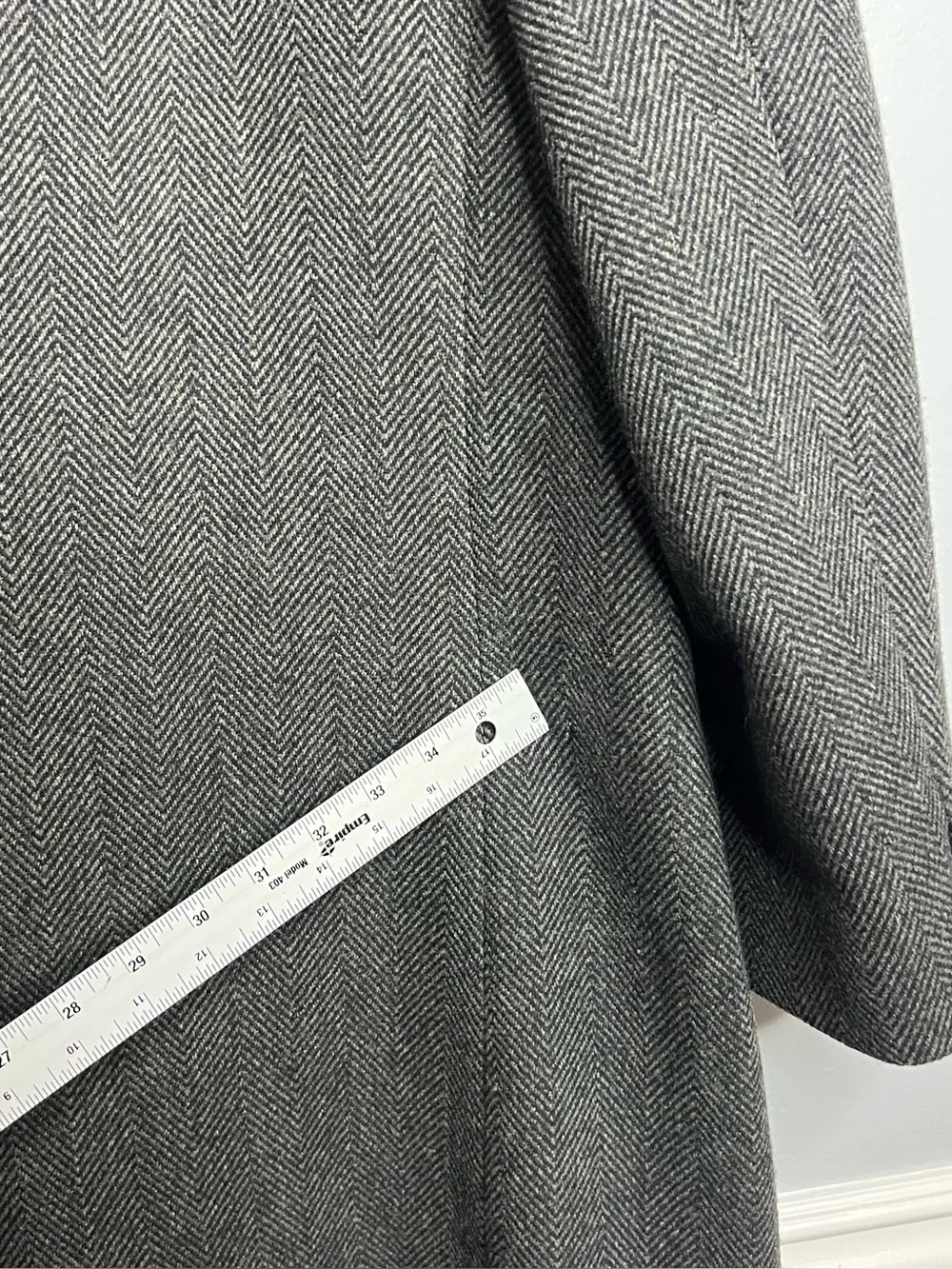 Polo Ralph Lauren Herringbone Wool Overcoat Mens XL?? Grey Canada Chesterfield